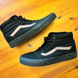 Vans Women’s Black and Rose Gold Sk8-Hi High-Top Sneakers